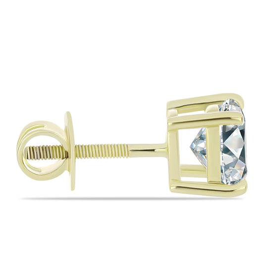 Cercei din Argint 925 Placat cu Aur ( 1.58 grame ) cu Diamant Certificat cultivat în laborator 2.9 Carate