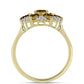 Inel din Argint 925 Placat cu Aur ( 3.01 grame ) cu Cuarț Coniac și Topaz Alb 1.63 Carate
