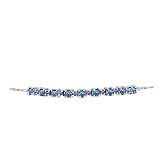 Brățară din Argint 925 ( 4.88 grame ) cu Moissanite Albastru Oceanic 1.65 Carate