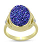 Inel din Argint 925 Placat cu Aur ( 5.61 grame ) cu Drusă Violet și Topaz Alb 6.97 Carate