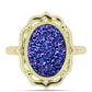 Inel din Argint 925 Placat cu Aur ( 4.87 grame ) cu Drusă Violet 5.48 Carate