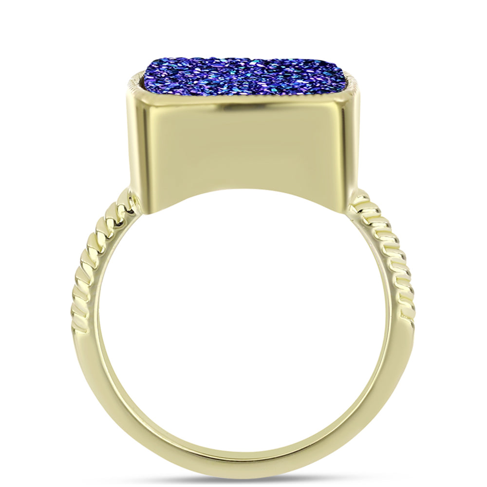 Inel din Argint 925 Placat cu Aur ( 3.7 grame ) cu Drusă Violet 6.63 Carate