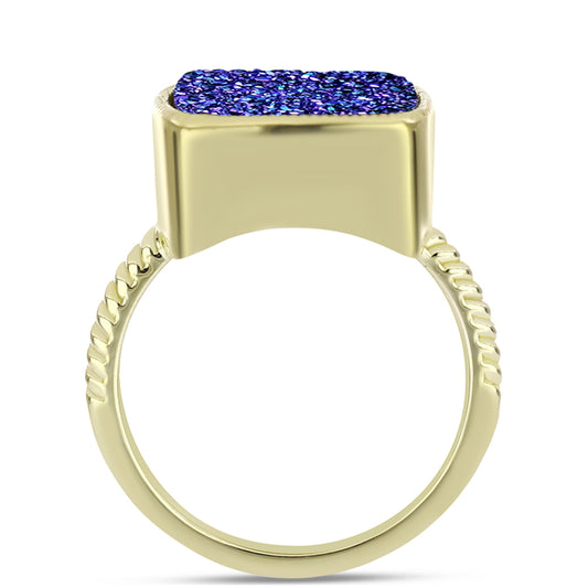 Inel din Argint 925 Placat cu Aur ( 3.7 grame ) cu Drusă Violet 6.63 Carate