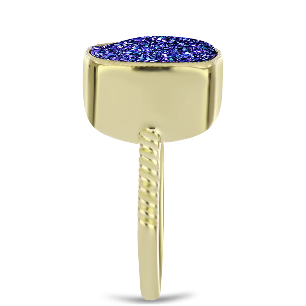 Inel din Argint 925 Placat cu Aur ( 3.7 grame ) cu Drusă Violet 6.63 Carate 4 