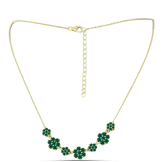 Colier din Argint 925 Placat cu Aur ( 5.58 grame ) cu Agat Verde 3.26 Carate