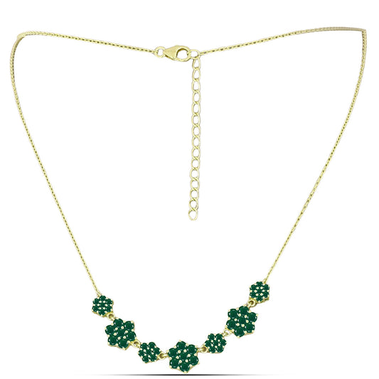 Colier din Argint 925 Placat cu Aur ( 5.58 grame ) cu Agat Verde 3.26 Carate