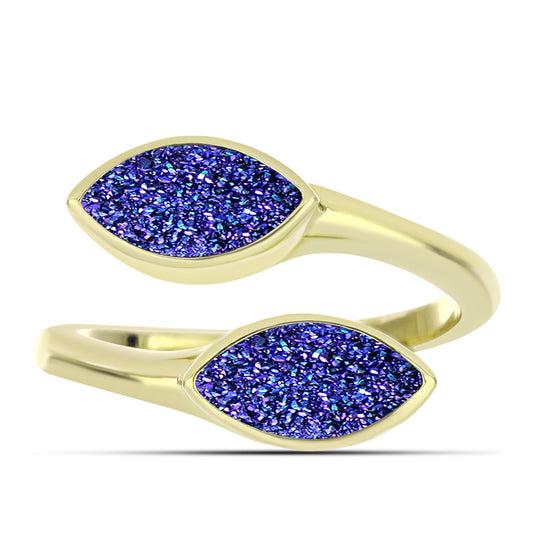 Inel din Argint 925 Placat cu Aur ( 3.77 grame ) cu Drusă Violet 2.67 Carate