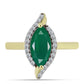 Inel din Argint 925 Placat cu Aur ( 2.83 grame ) cu Agat Verde și Topaz Alb 1.66 Carate