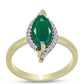 Inel din Argint 925 Placat cu Aur ( 2.83 grame ) cu Agat Verde și Topaz Alb 1.66 Carate