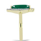 Inel din Argint 925 Placat cu Aur ( 2.83 grame ) cu Agat Verde și Topaz Alb 1.66 Carate