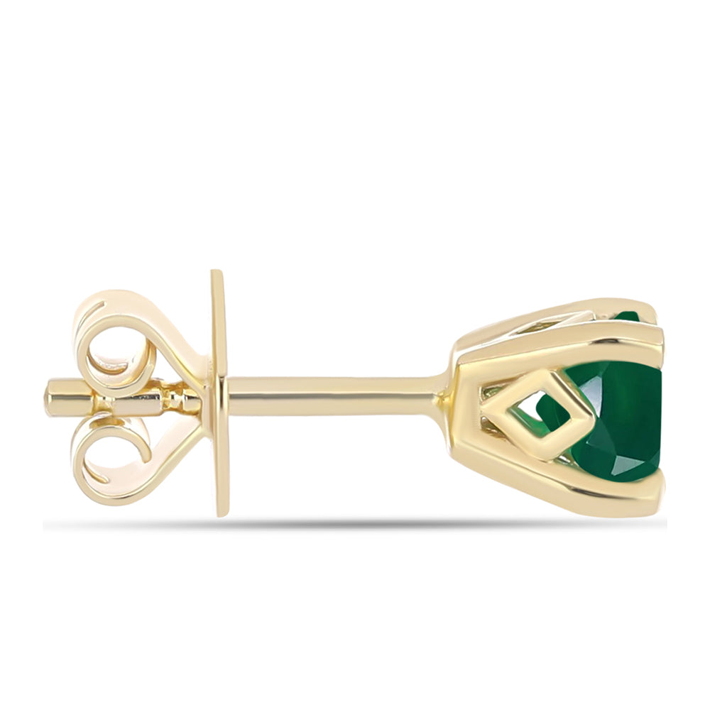 Cercei din Argint 925 Placat cu Aur ( 1.4 grame ) cu Agat Verde 0.87 Carate 2 