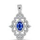 Pandantiv din Argint 925 ( 2.47 grame ) cu Safir Albastru Australian și Topaz Alb 1.92 Carate