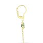Cercei din Argint 925 Placat cu Aur ( 3.1 grame ) cu Agat Verde 1.31 Carate