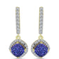 Cercei din Argint 925 Placat cu Aur ( 3.45 grame ) cu Drusă Violet și Topaz Alb 3.86 Carate