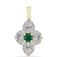 Pandantiv din Argint 925 Placat cu Aur ( 2.39 grame ) cu Agat Verde și Topaz Alb 1.87 Carate