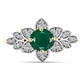 Inel din Argint 925 Placat cu Aur ( 2.69 grame ) cu Agat Verde și Topaz Alb 1.01 Carate