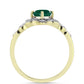 Inel din Argint 925 Placat cu Aur ( 2.69 grame ) cu Agat Verde și Topaz Alb 1.01 Carate