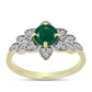 Inel din Argint 925 Placat cu Aur ( 2.69 grame ) cu Agat Verde și Topaz Alb 1.01 Carate
