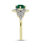 Inel din Argint 925 Placat cu Aur ( 2.69 grame ) cu Agat Verde și Topaz Alb 1.01 Carate