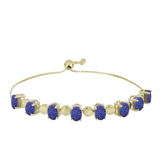 Brățară din Argint 925 Placat cu Aur ( 6.61 grame ) cu Drusă Violet 6.59 Carate