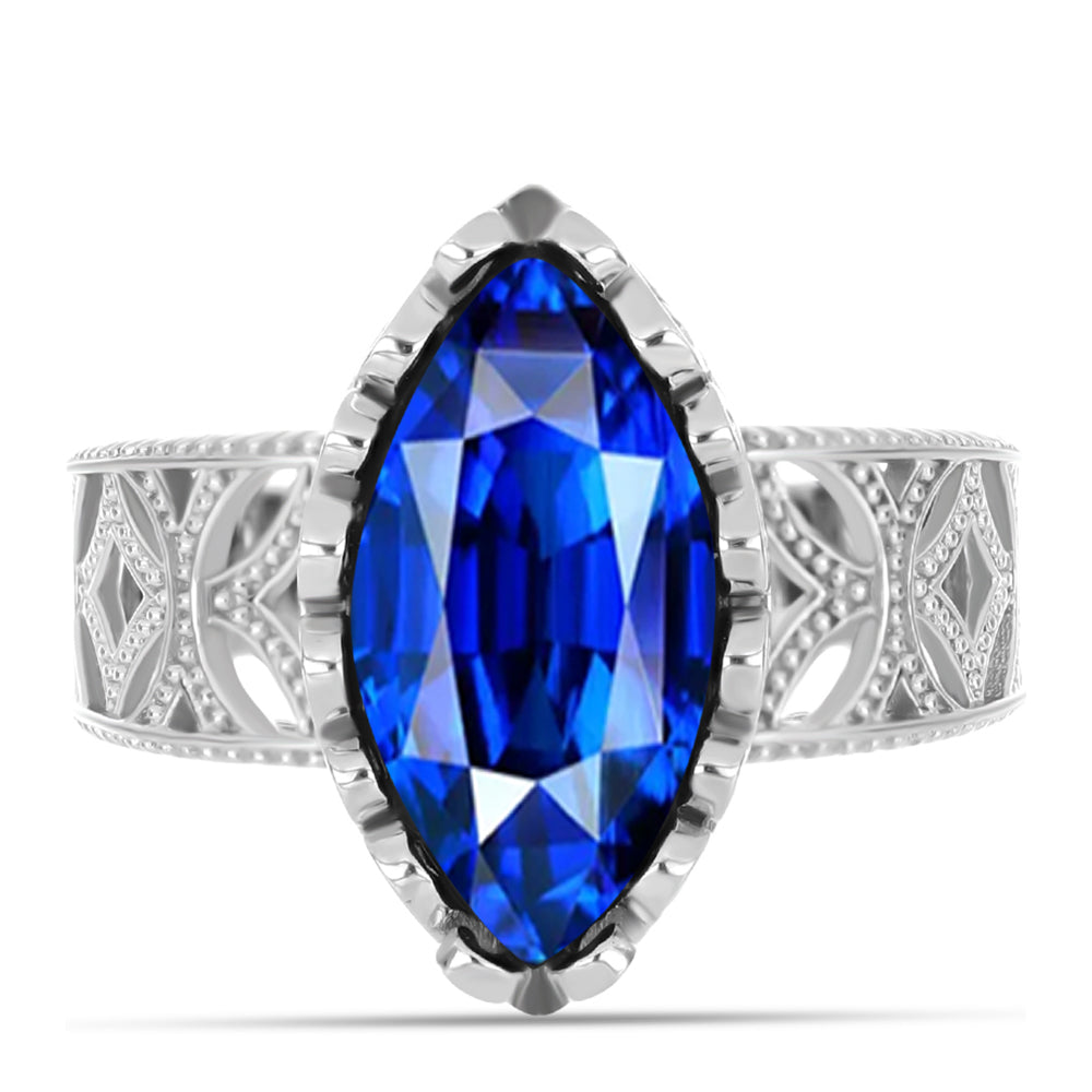 Inel din Argint 925 ( 5.06 grame ) cu Safir Albastru Australian 4.88 Carate 5 