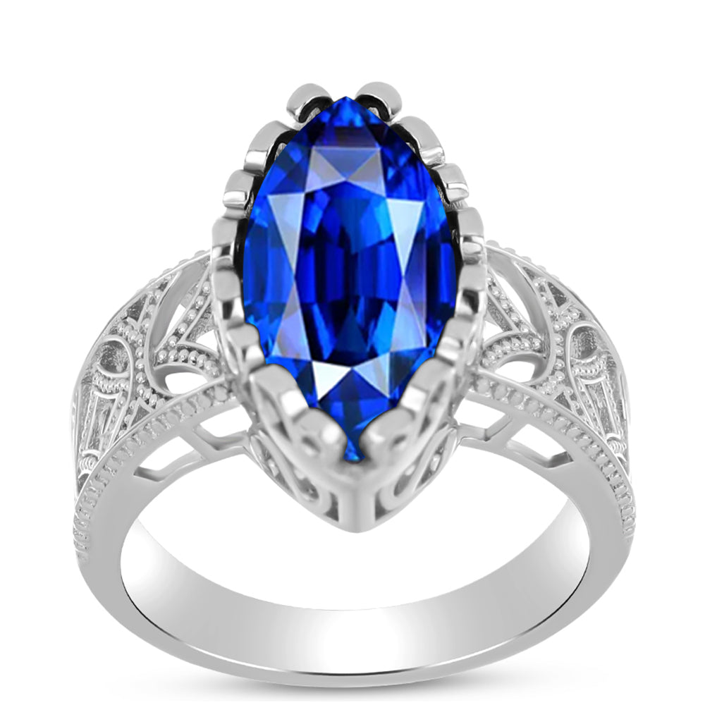 Inel din Argint 925 ( 5.06 grame ) cu Safir Albastru Australian 4.88 Carate