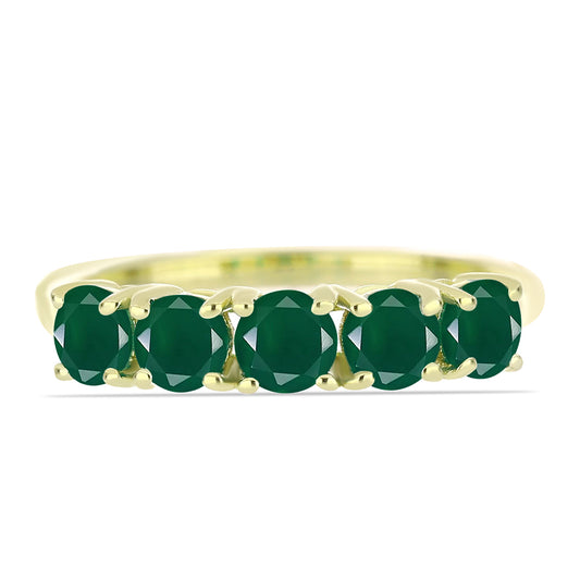 Inel din Argint 925 Placat cu Aur ( 2.17 grame ) cu Agat Verde 1.23 Carate