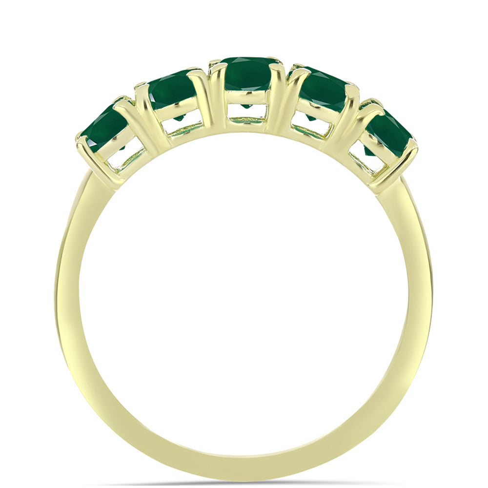 Inel din Argint 925 Placat cu Aur ( 2.17 grame ) cu Agat Verde 1.23 Carate 2 
