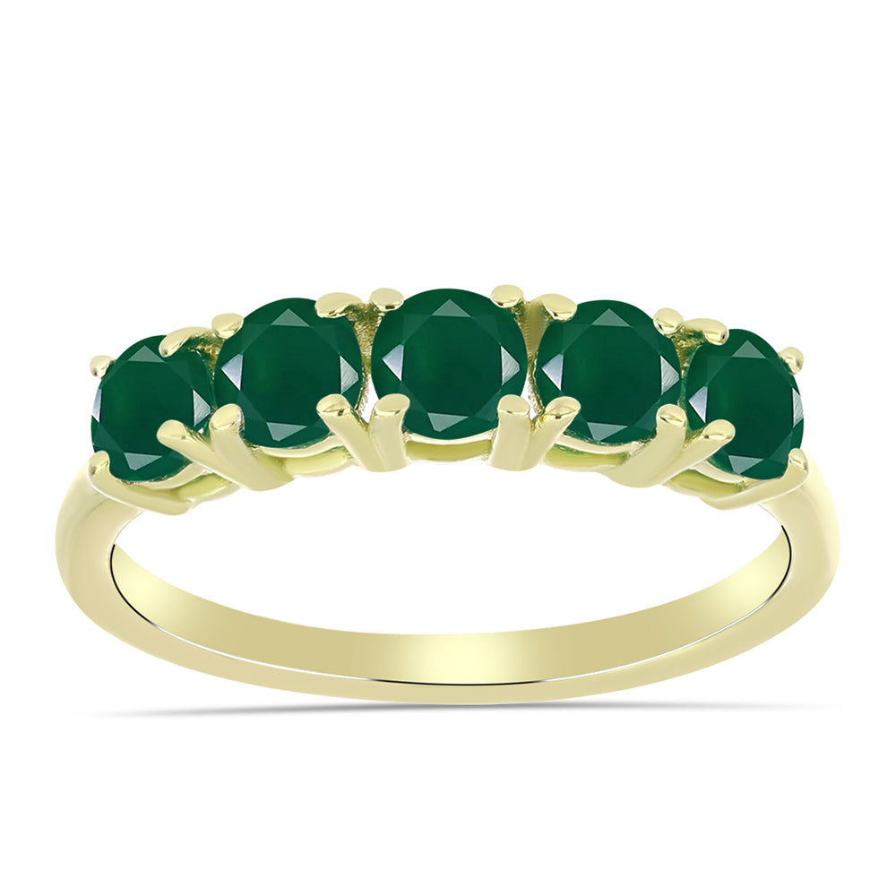 Inel din Argint 925 Placat cu Aur ( 2.17 grame ) cu Agat Verde 1.23 Carate 3 