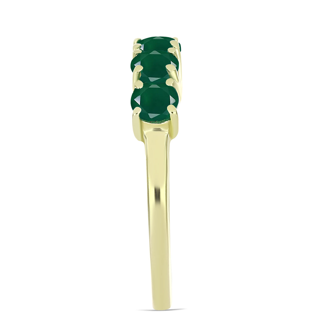 Inel din Argint 925 Placat cu Aur ( 2.17 grame ) cu Agat Verde 1.23 Carate 4 