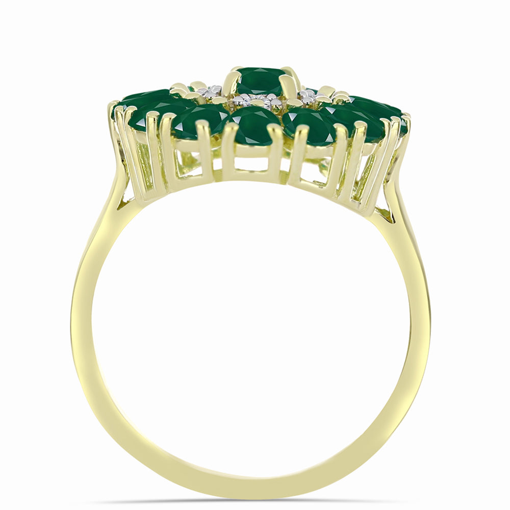 Inel din Argint 925 Placat cu Aur ( 3.89 grame ) cu Agat Verde 2.58 Carate