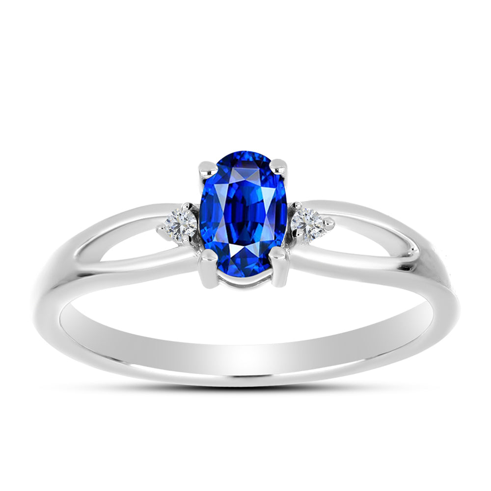 Inel din Argint 925 ( 2.07 grame ) cu Safir Albastru Australian și Topaz Alb 0.69 Carate 3 