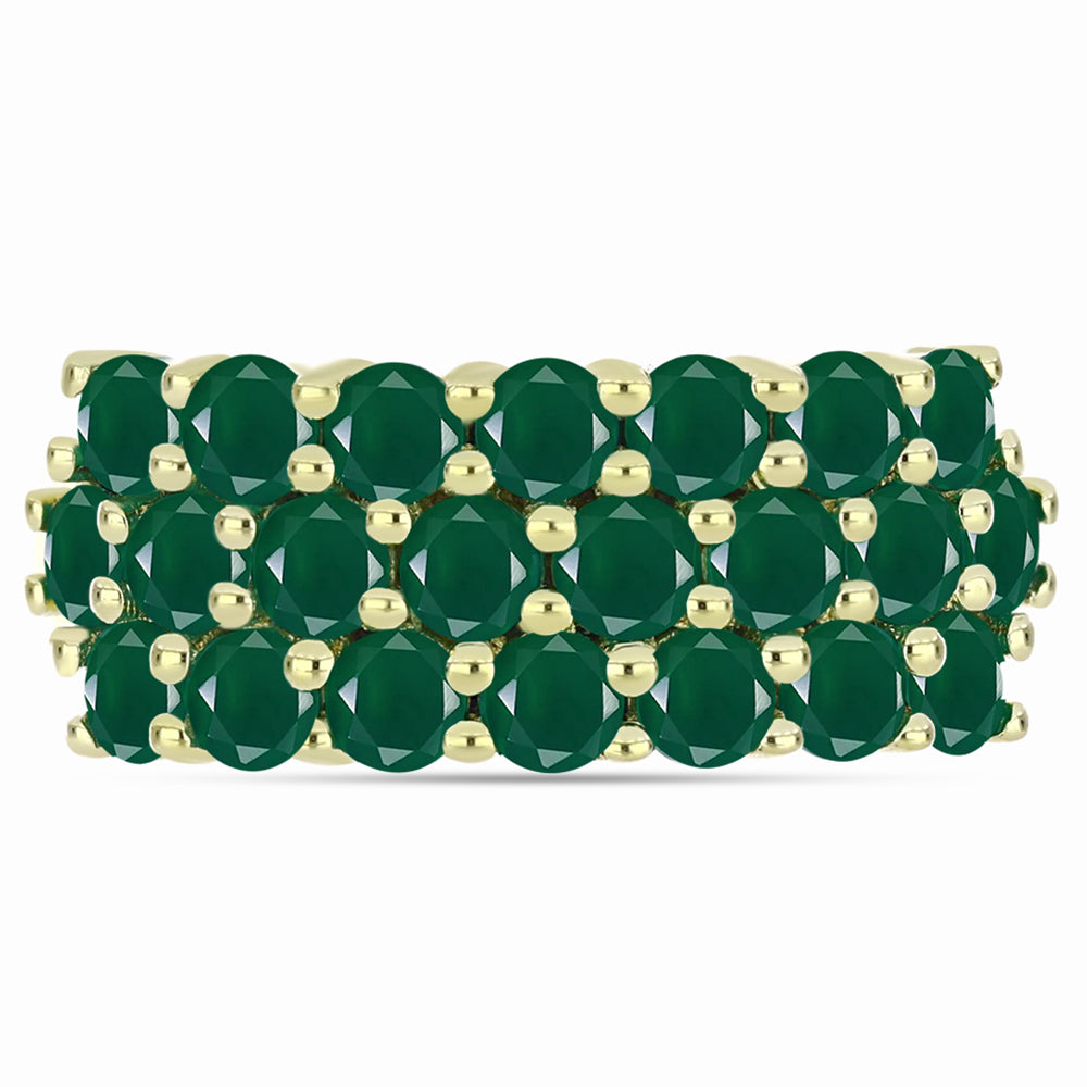 Inel din Argint 925 Placat cu Aur ( 4.35 grame ) cu Agat Verde 2.45 Carate 1 
