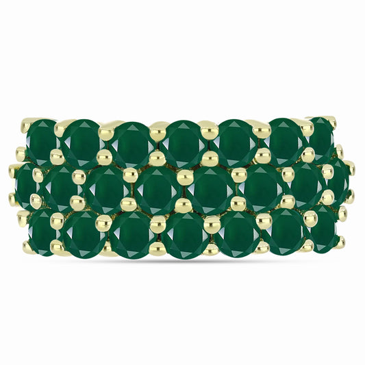 Inel din Argint 925 Placat cu Aur ( 4.35 grame ) cu Agat Verde 2.45 Carate