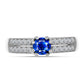 Inel din Argint 925 ( 3.31 grame ) cu Safir Albastru Australian și Topaz Alb 1.09 Carate