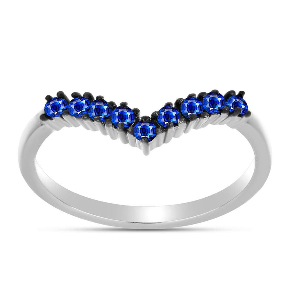 Inel din Argint 925 ( 2 grame ) cu Safir Albastru Australian 0.5 Carate