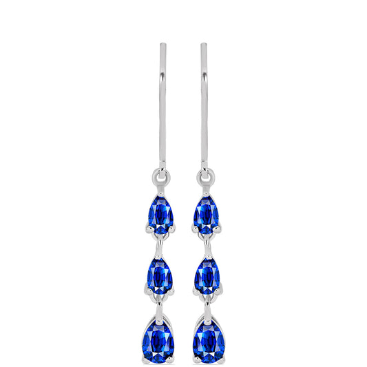 Cercei din Argint 925 ( 1.91 grame ) cu Safir Albastru Australian 2.59 Carate