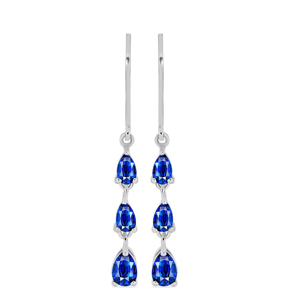 Cercei din Argint 925 ( 1.91 grame ) cu Safir Albastru Australian 2.59 Carate 3 