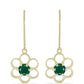 Cercei din Argint 925 Placat cu Aur ( 2.38 grame ) cu Agat Verde 0.86 Carate