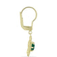 Cercei din Argint 925 Placat cu Aur ( 2.38 grame ) cu Agat Verde 0.86 Carate