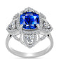 Inel din Argint 925 ( 3.65 grame ) cu Safir Albastru Australian și Topaz Alb 4.18 Carate