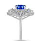 Inel din Argint 925 ( 3.65 grame ) cu Safir Albastru Australian și Topaz Alb 4.18 Carate