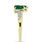 Inel din Argint 925 Placat cu Aur ( 2.78 grame ) cu Agat Verde și Topaz Alb 1.39 Carate