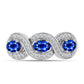 Inel din Argint 925 ( 3.46 grame ) cu Safir Albastru Australian și Topaz Alb 1.28 Carate