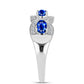 Inel din Argint 925 ( 3.46 grame ) cu Safir Albastru Australian și Topaz Alb 1.28 Carate