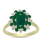 Inel din Argint 925 Placat cu Aur ( 2.57 grame ) cu Agat Verde 2.81 Carate