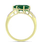 Inel din Argint 925 Placat cu Aur ( 2.88 grame ) cu Agat Verde și Topaz Alb 2.3 Carate