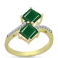 Inel din Argint 925 Placat cu Aur ( 2.88 grame ) cu Agat Verde și Topaz Alb 2.3 Carate
