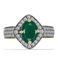 Inel din Argint 925 Placat cu Aur ( 3.59 grame ) cu Agat Verde și Topaz Alb 1.86 Carate