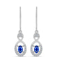 Cercei din Argint 925 ( 2.29 grame ) cu Safir Albastru Australian și Topaz Alb 0.96 Carate